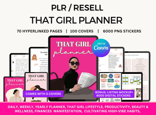 MRR PLR Resell That Girl Planner - Canva Editable Hyperlinked