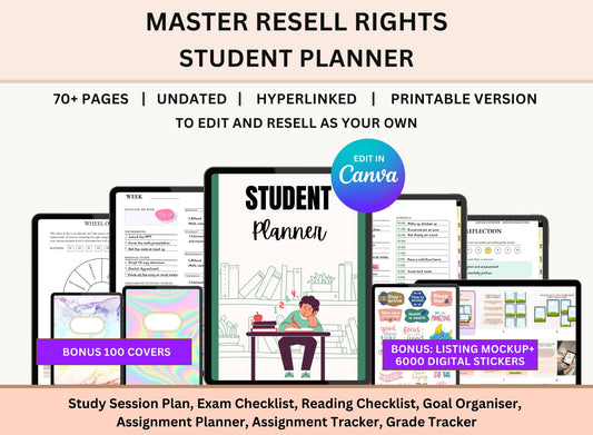 MRR PLR Resell Digital Student Planner - Resell Student Notebook