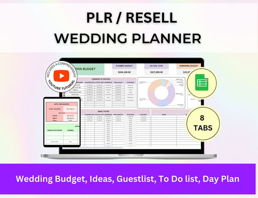 MRR PLR Ultimate Wedding Planner Spreadsheet - Personal or Commercial use